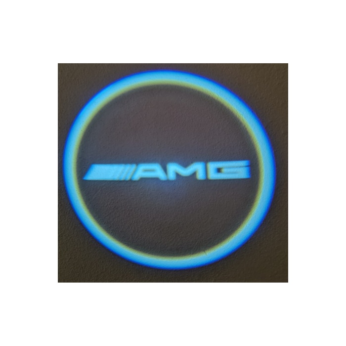 Mercedes Amg Ile Uyumlu Yeni Nesil Pilli Yapıştırmalı Led Işıklı Çift Sensörlü Kapı Altı Logo (YAZI)