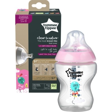 Tommee Tippee Pp Closer To Nature Biberon, 260 Ml X 1 - Pembe