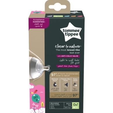 Tommee Tippee Pp Closer To Nature Biberon, 260 Ml X 1 - Pembe