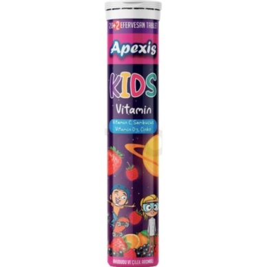 Apexis Kids Vitamin C Sambucus D3 Çinko Efervesan 22 Tablet