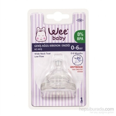 Wee Baby Baby Geniş Ağızlı Biberon Emziği Az Akış 0-6 Ay / 828