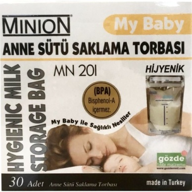 Minion Hijyenik Süt Saklama Poşeti Mn 201 30lu