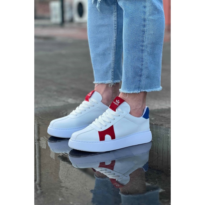 WG040 Beyaz Kırmızı Erkek Casual Ayakkabı