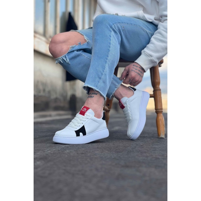 WG040 Beyaz Siyah Erkek Casual Ayakkabı