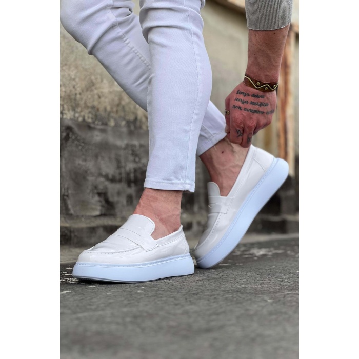 WG161 Beyaz Rugan Erkek Casual Ayakkabı