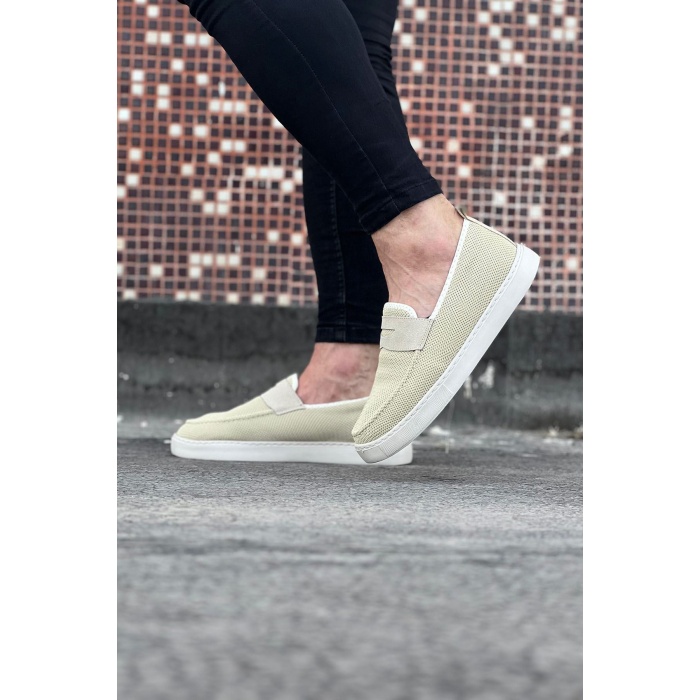 WG061 Bej Triko Babet Erkek Casual Ayakkabı