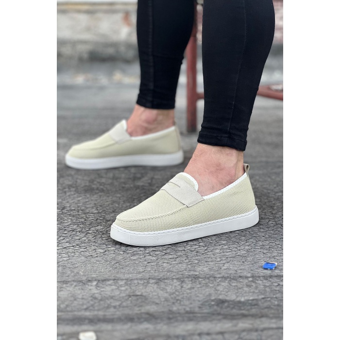 WG061 Bej Triko Babet Erkek Casual Ayakkabı