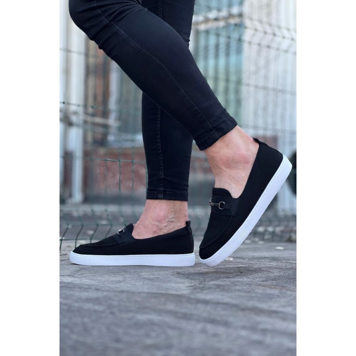 WG060 Siyah Triko Babet Erkek Casual Ayakkabı