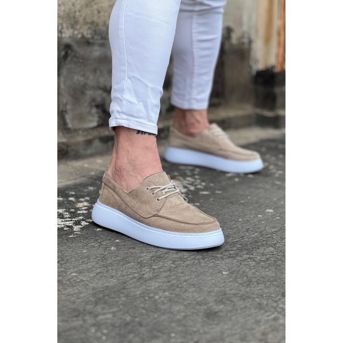 WG508 Bej Süet Ortopedik Taban Erkek Casual Ayakkabı