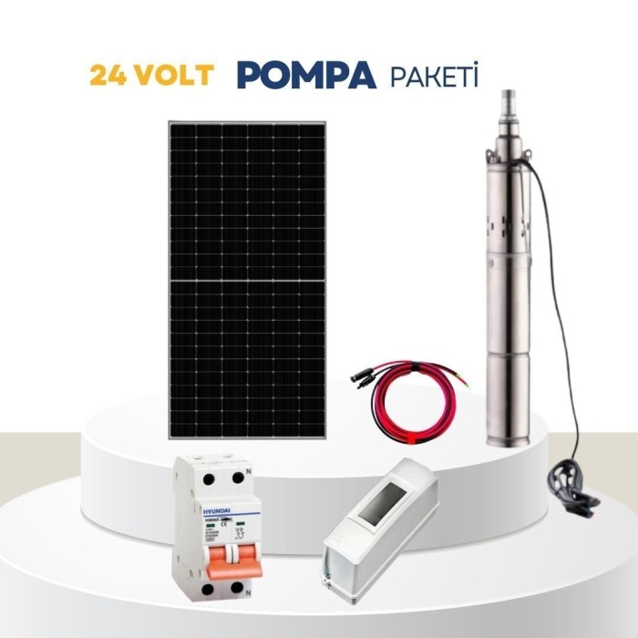 Solar Sanal Market 24 Volt Sulama Sistemi Dalgıç Pompa Paketi