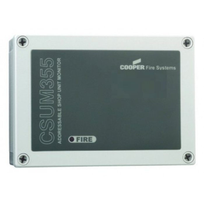 Cooper CSUM355 Elektronik Adreslenebilir Mağaza Arabirim Ünitesi - Konvansiyonel Zon Girişi, 2 Siren Çıkışı, 24V DC Besleme Gereksinimi, Dahili Kısa Devre İzolatörü ile