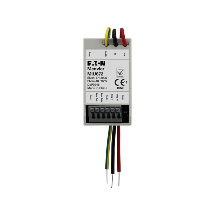Cooper MIU872 Elektronik Adreslenebilir Tek Girişli Mini Zon Denetim Modülü, Dahili Kısa Devre İzolatörü ile