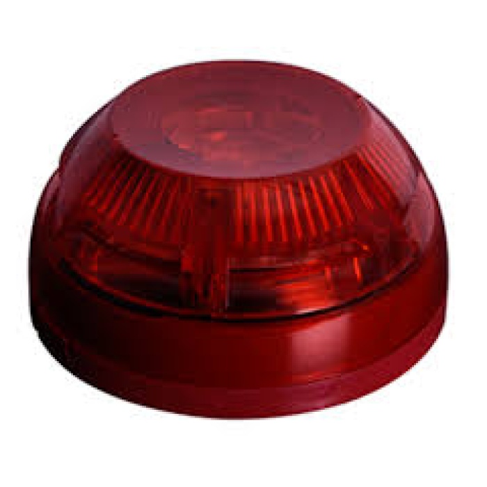 Teknim TFS-3192R Kombine Elektronik Siren ve Flaşör, Kırmızı (EN54-3 ve EN54-23 sertifikalı)