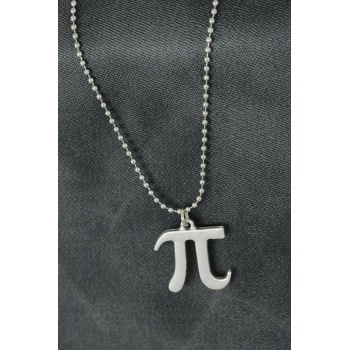 Pi Sayısı Tasarımlı Metal Erkek Kolye