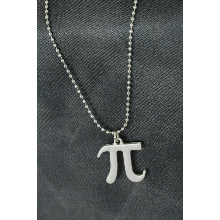 Pi Sayısı Tasarımlı Metal Erkek Kolye