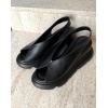 TWİNS SİYAH KADIN SANDALET LASTİKLİ