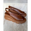 TWİNS KAHVERENGİ  KADIN SANDALET LASTİKLİ