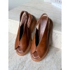 TWİNS KAHVERENGİ  KADIN SANDALET LASTİKLİ