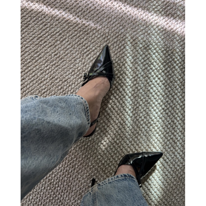 Rosel Siyah Stiletto Topuklu Ayakkabı