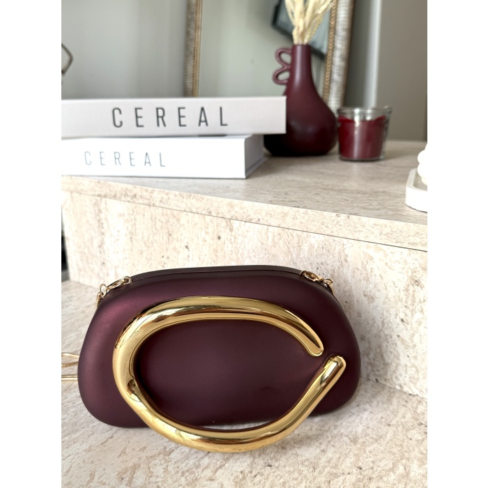 ELATİON BORDO GOLD DETAYLI ASKILI KADIN ÇANTA