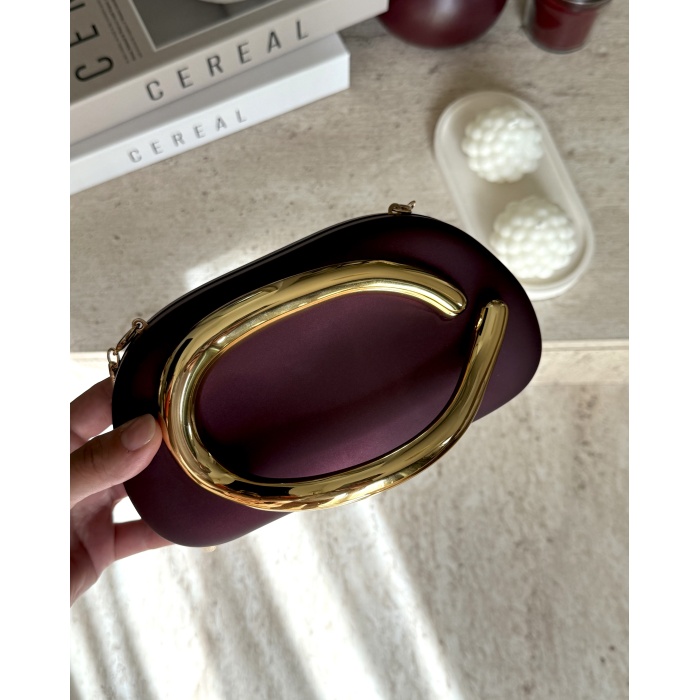 ELATİON BORDO GOLD DETAYLI ASKILI KADIN ÇANTA