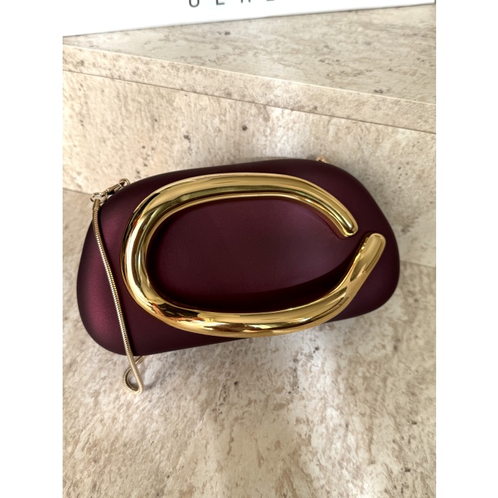 ELATİON BORDO GOLD DETAYLI ASKILI KADIN ÇANTA