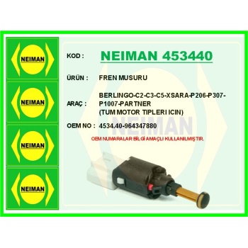 Fren Musuru Berlıngo-C2-C3-C5-Xsara-P206-P307-P1007-Partner Tum Motor Tıplerı Icın 4534.40-964347880