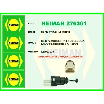 Fren Pedal Musuru Clıo Iv-Modus 1.2-1.5 Dcı-Lodgy-Dokker-Duster 1.6-1.5 Dcı 8200276361