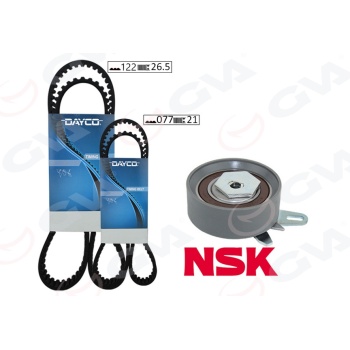 Triger Seti 122X26.5-077X210 Transporter T4 2.4D 90-03 Aja K065323xs 2 Kayış 1 Gergi 074198119A-074198119F-074198119J