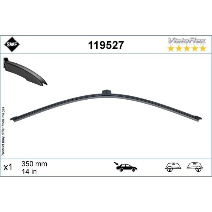 Swf Visioflex Flat Blade X1 340 Mm Arka Audı A3. Bmw X1. Vw Touareg 61622588277-95862805000-7P6955427