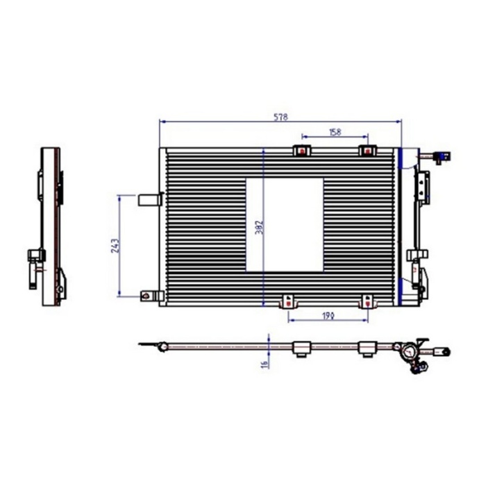 Klima Kondenseri Astra G-Zafıra 1.2 16V-1.4 16V-1.6 16V-1.8 16V-2.0 16V 554X380x16 1850055-93170621-1850074-24431901