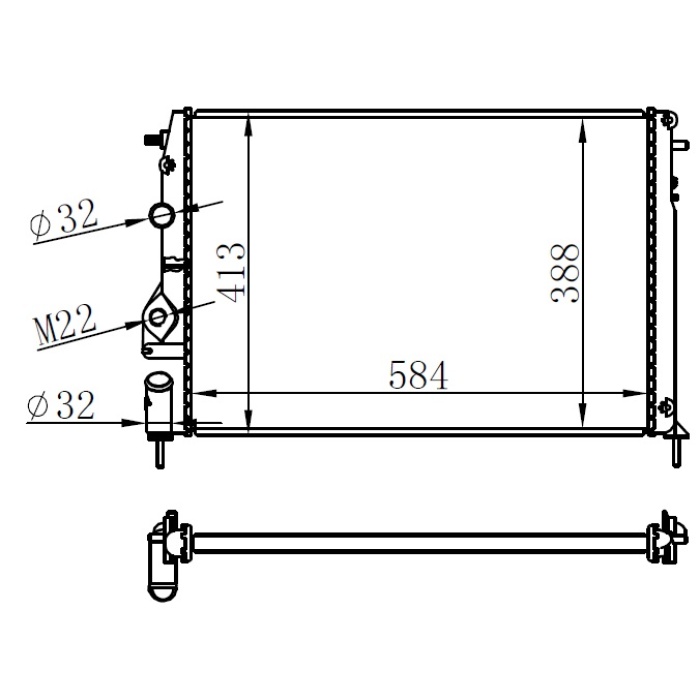 Radyatör Brazing Mgn I-Scenıc 1.4-1.6-1.8-2.0 16V Ac Mek 584X388x22 7700425842-7702258285-8200050512