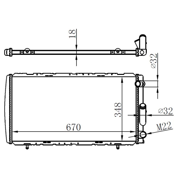 Radyatör Brazing R21-Cncrd-Mngr-Opt Ac Mek 667X355x18 7700764838
