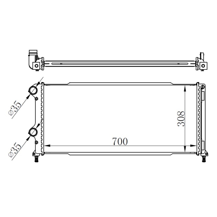 Radyatör Brazing Doblo 1.9 Jtd-1.3Mtj Mek Ac Klimasız 700X305x38 -46807378 55174187-51779233-51861635