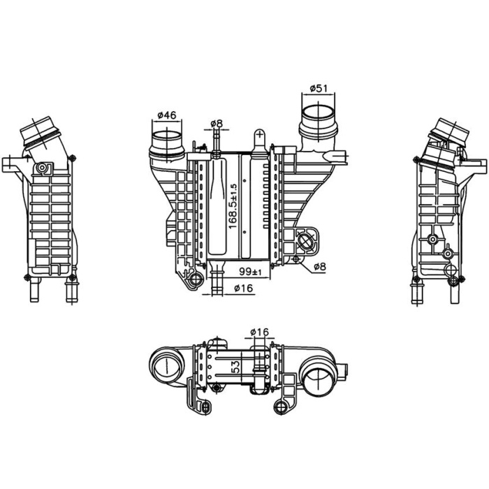 Turbo Radyatörü Adblue Kazanlı Renault Megane Iv 16&gt; Clıo V 19&gt; Captur Iı 20&gt; Kangoo Iıı 23&gt;Duster Iı 18&gt; Nıssan Qashqaı Iı J11 18&gt; 1.5Bluedci K9k 144967867R-144616325R-1449600Q0K