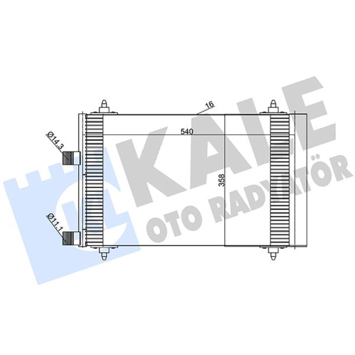 Klima Radyatörü Kondenser Peugeot P307-P307 Sw Cıtroen C4-C5 2.0 Hdı Al/Al 540X358x16 6453.FH-6453.FP-6455.AC