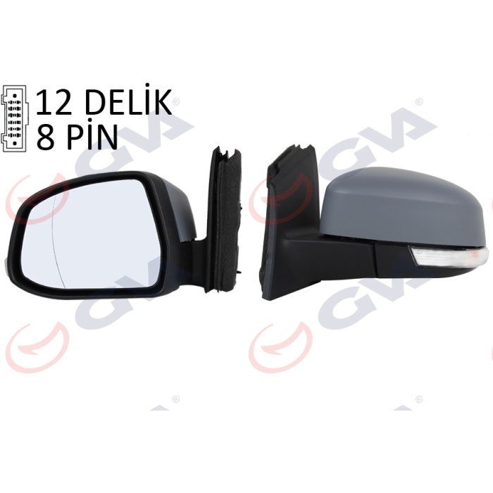 Dış Dikiz Aynası Sol Ford Focus 12&gt; Elektrikli Isıtmalı Astarlı Sinyalli Sensörlü Alt Aydınlatmalı K Atlanır BM51 17683 PK-BM51 17683 PH
