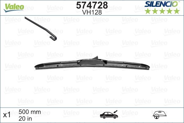 Silecek Rüzgarlıklı Kıa Subaru Suzukı Toyota - Valeo Silencio Hibrid Vm128 X1 500 Mm 642304-76630SZTG01-983602J000