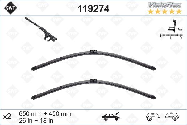 Sılecek Supurgesı Takımı 650Mm / 450Mm Bmw F10 F11 Swf 61612458016