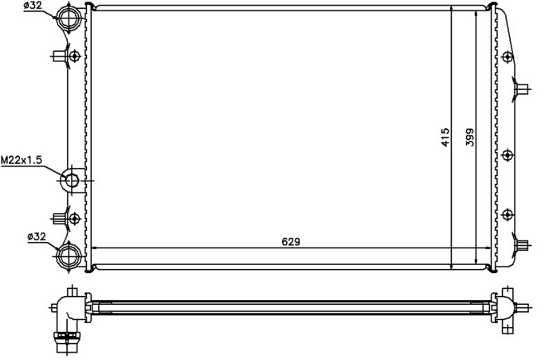 Radyatör Polo-Ibıza Iv-Fabıa-Cordoba-1.2-1.4-1.6-1.4Tdı-1.9Tdı Ac Klimasız Mek Otom 630X415x23 6Q0121253L-6Q0121253Q-6Q0121253R