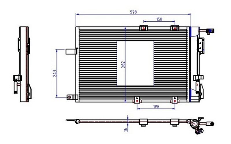 Klima Kondenseri Astra G-Zafıra 1.2 16V-1.4 16V-1.6 16V-1.8 16V-2.0 16V 554X380x16 1850055-93170621-1850074-24431901