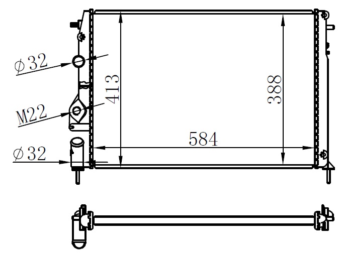 Radyatör Brazing Mgn I-Scenıc 1.4-1.6-1.8-2.0 16V Ac Mek 584X388x22 7700425842-7702258285-8200050512