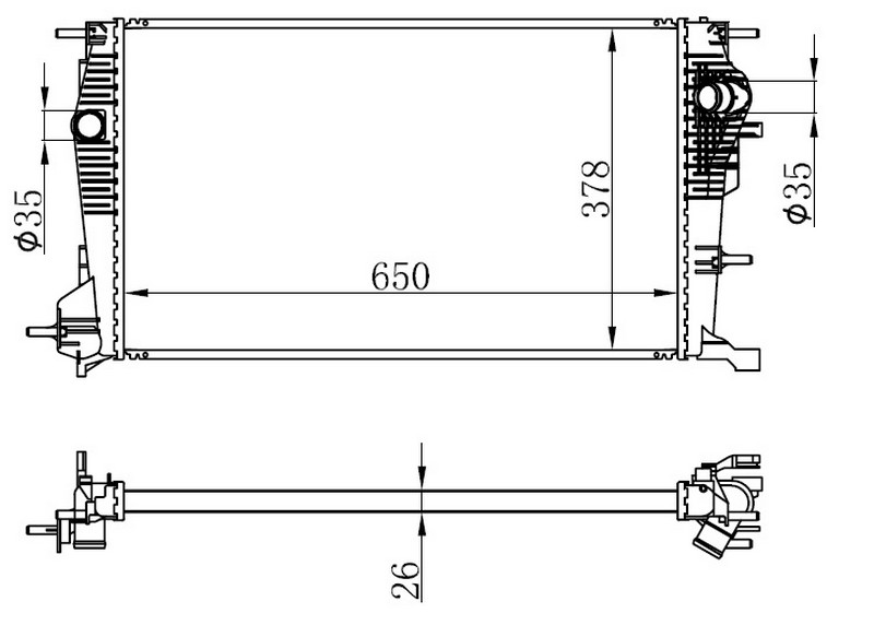 Motor Su Radyatörü Brazing Fluence 10&gt; Megane Iıı 09&gt; Sc Nıc Iıı 09&gt; 1.6Dci 1.9Dci Mek 650X378x26 214100016R