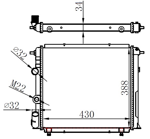 Radyatör R19 Alıze 1.6 Enj. 88 &gt; Mek. 430X388x34 Mt 7702253648-7702247653