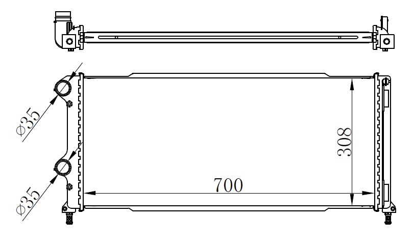 Radyatör Brazing Doblo 1.9 Jtd-1.3Mtj Mek Ac Klimasız 700X305x38 -46807378 55174187-51779233-51861635