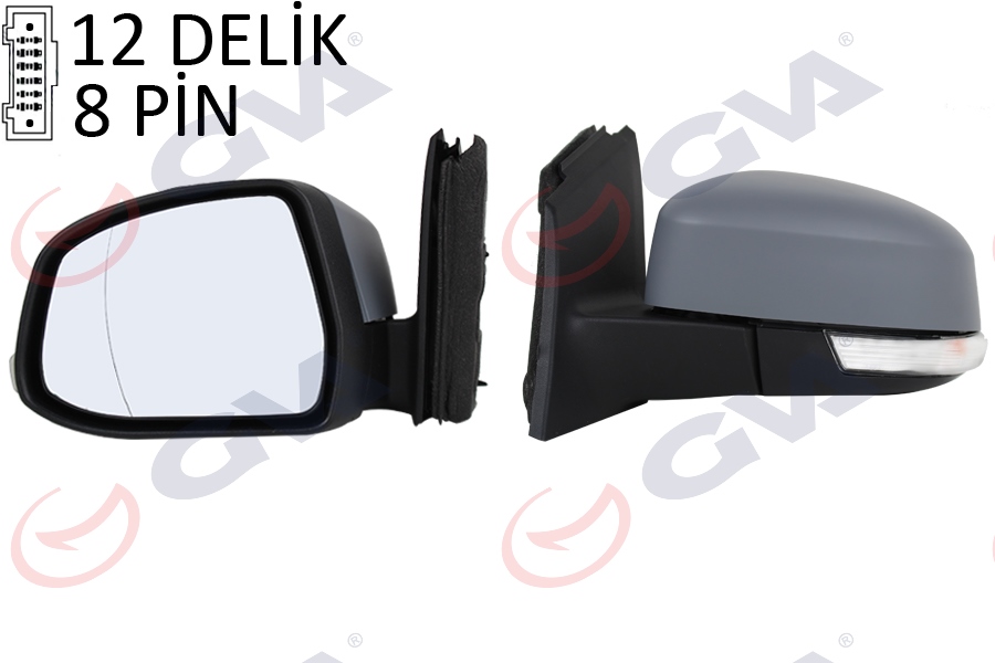 Dış Dikiz Aynası Sol Ford Focus 12&gt; Elektrikli Isıtmalı Astarlı Sinyalli Sensörlü Alt Aydınlatmalı K Atlanır BM51 17683 PK-BM51 17683 PH