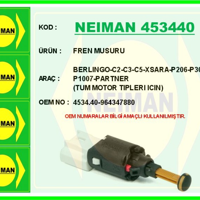 Fren Musuru Berlıngo-C2-C3-C5-Xsara-P206-P307-P1007-Partner Tum Motor Tıplerı Icın 4534.40-964347880