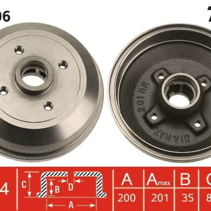Arka Fren Kampanası Corsa A 83-92 -Corsa B-Tıgra A 93-02 Abs Siz 418117-90007526-90135504