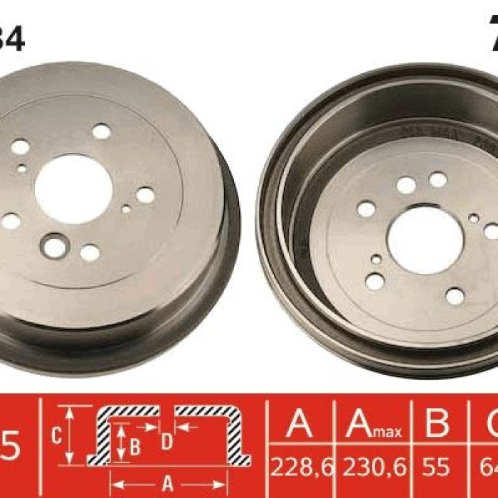 Fren Kampanası Arka Rav 4 I 2.0 16V/Cabrıo 2.0 16V 94-00 Rav 4 Iı 1.8 Vvtı/2.0 D-4D 4Wd/2.0 Vvtı 4Wd 4243142010