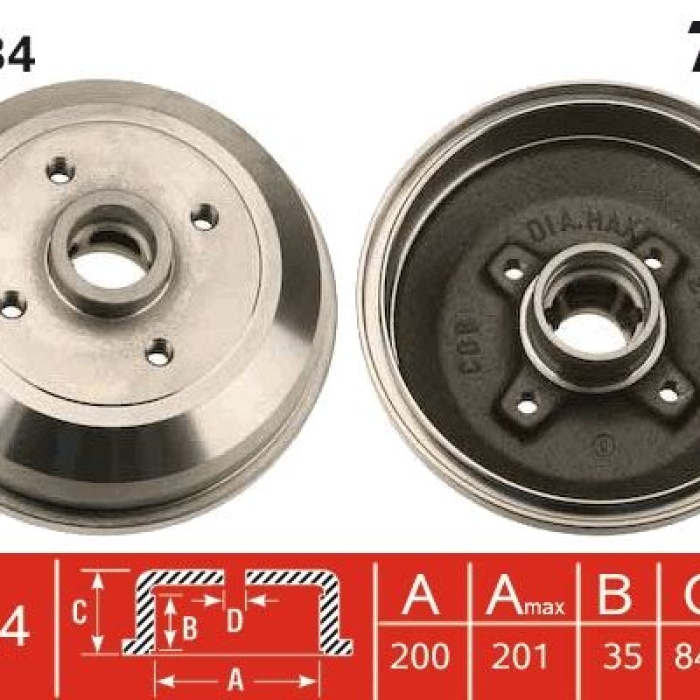 Arka Fren Kampanası Corsa A 83-92 -Corsa B-Tıgra A 93-02 Abs Li 90509107-418025-90425919-90425920